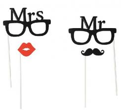 MR AND MRS PARTY PHOTO PROPS